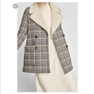 Zara Plaid Sherpa Coat